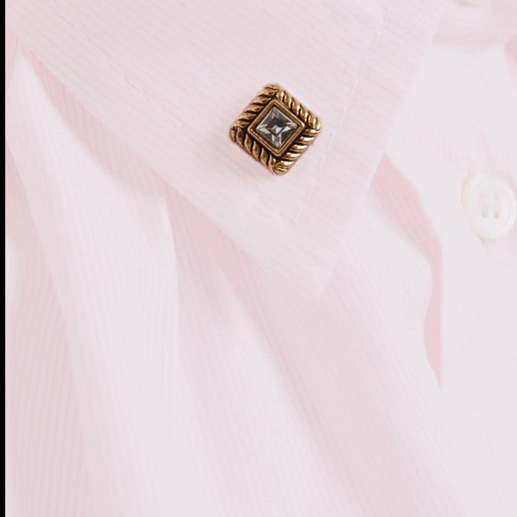 Sandro Pollie Studded Striped Cotton-poplin Shirt - Picture 4 of 16